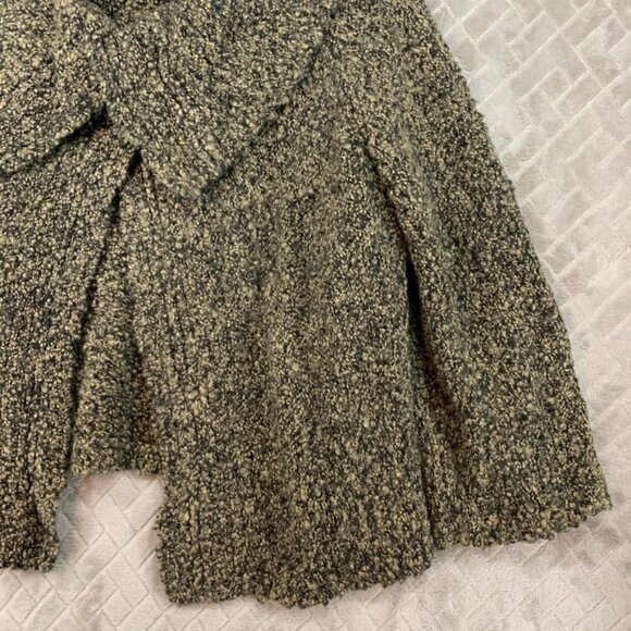 Jones New York Womens L Cardigan Sweater Brown Wool Blend Shrug Collared - Picture 4 of 16